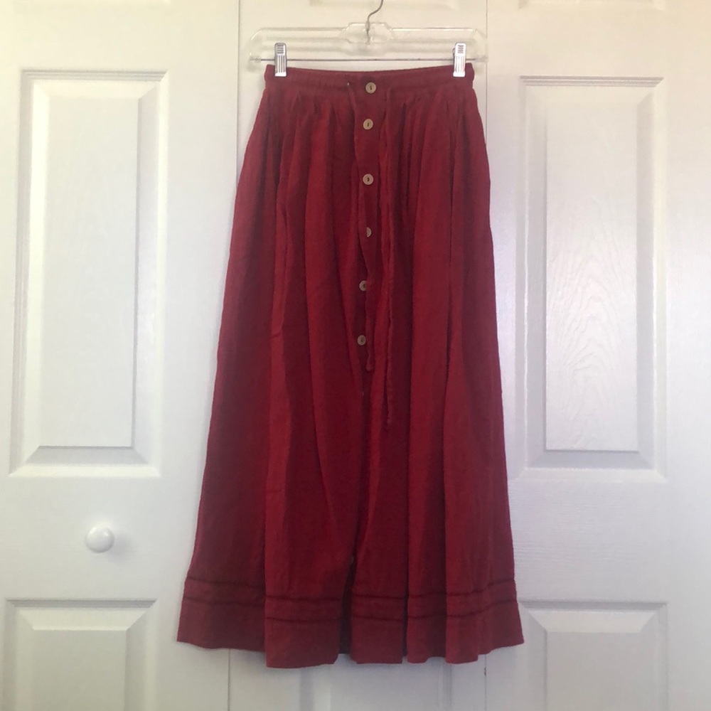 Red Midi Skirt